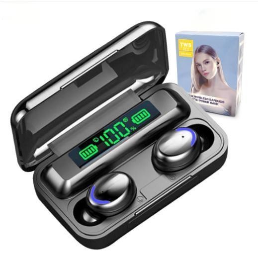 Fone De Ouvido Tws F9-5  Bluetooth 5.0 A Prova Dágua E Powerbank