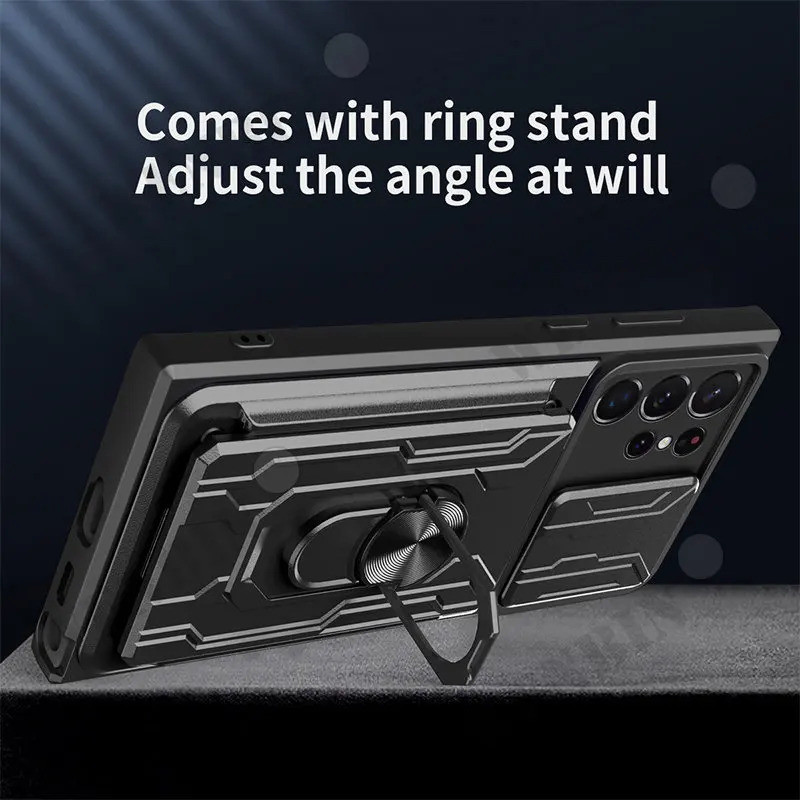 Detalhes do Capa Para Samsung S26 Ultra Plus S25FE S25 S24FE S24 S23 S22 S21 FE Armadura À Prova De Choque Slot Cartão Suporte De An