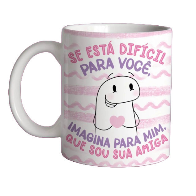 Caneca Flork Amiga Se Esta Dificil 325 ML Porcelana