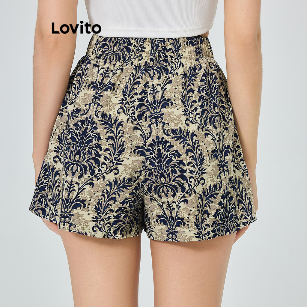 (Trendy) Lovito Shorts Boho Paisley Padrão Curto Para Mulheres L89ED316 (Multicolorido) em Oferta na Shopee