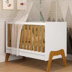 Berço Americano Multifuncional 100% MDF Mini Cama 5 em 1 Arco Retrô