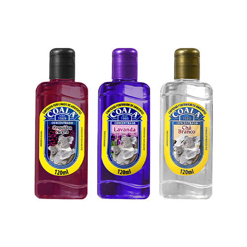 Coala Combo Limpadores 120 ml Orquídea Negra, Lavanda, Chá Branco