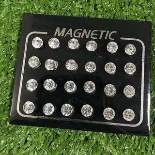 12Par  Brinco de Pressão Magnético Brilhante, masculino e feminino. Não precisa de furo.