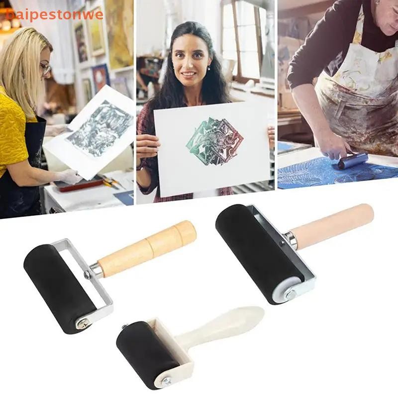 [baipestonwe] Rolo De Borracha Brayer Ink Paing Printmaking Roller Art Craft Projetos Ferramenta De Estampagem De Tinta Pintura em Oferta na Shopee