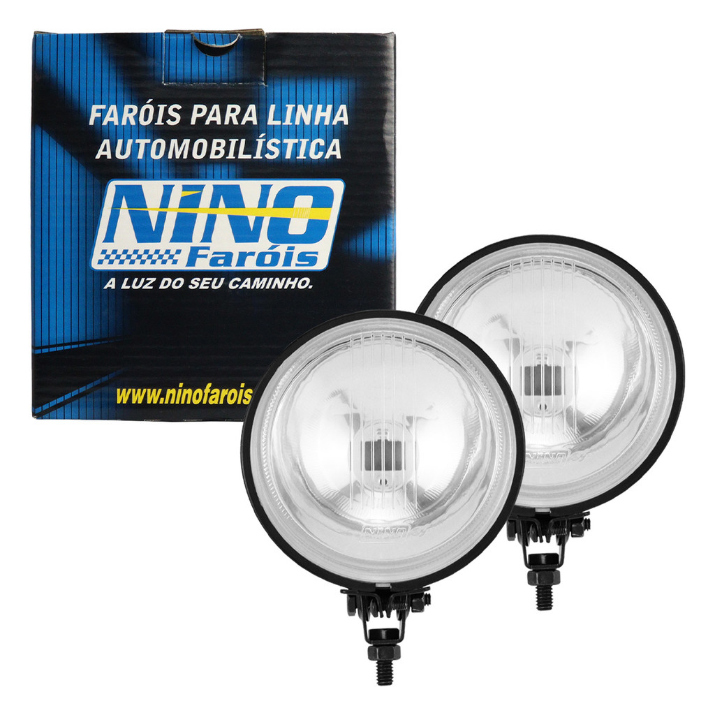 Kit 2x Farol Auxiliar De Milha Redondo Ferro Universal 110mm Par em Oferta na Shopee