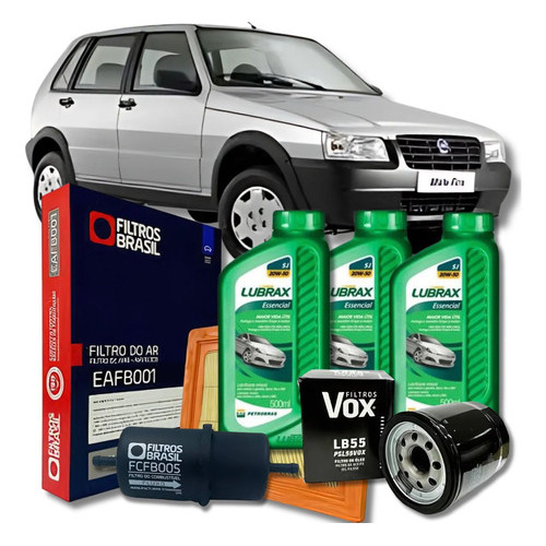 Kit Troca de Óleo - Fiat Uno Mille Fire 1.0 - 20W50 LUBRAX em Oferta na Shopee