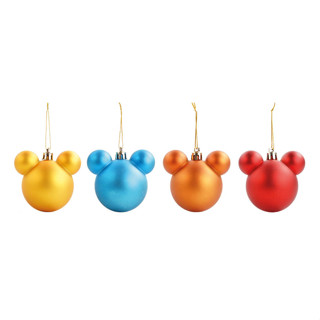 Kit Bolas de Natal Mickey Laranja, Amarelo, Vermelho e Azul - 6cm - 6 unidades - Disney Original - Rizzo em Oferta na Shopee
