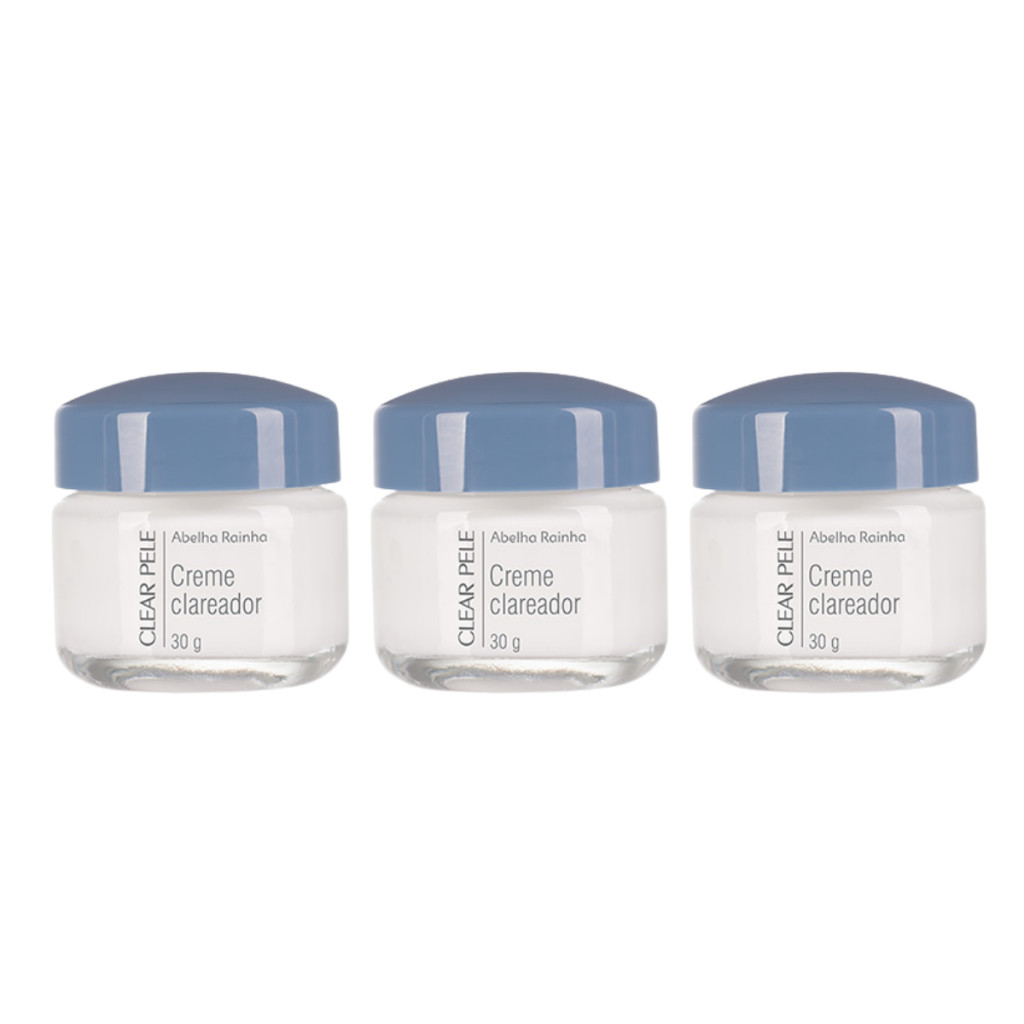 Clear Pele 3 unidades Creme Clareador Noturno Ilumina a Pele 30g Abelha Rainha