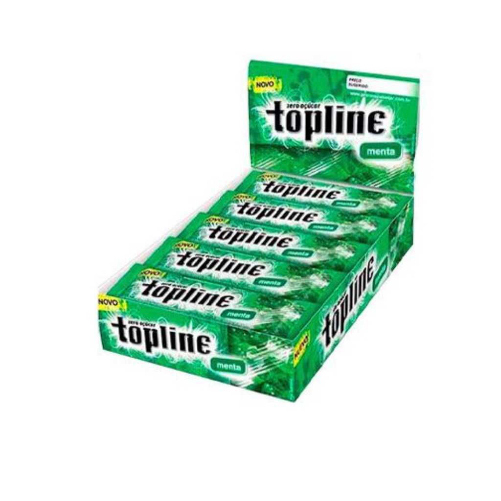 Chiclete Topline Menta Zero Açúcar Com 20 Unidades De 6,7g em Oferta na Shopee