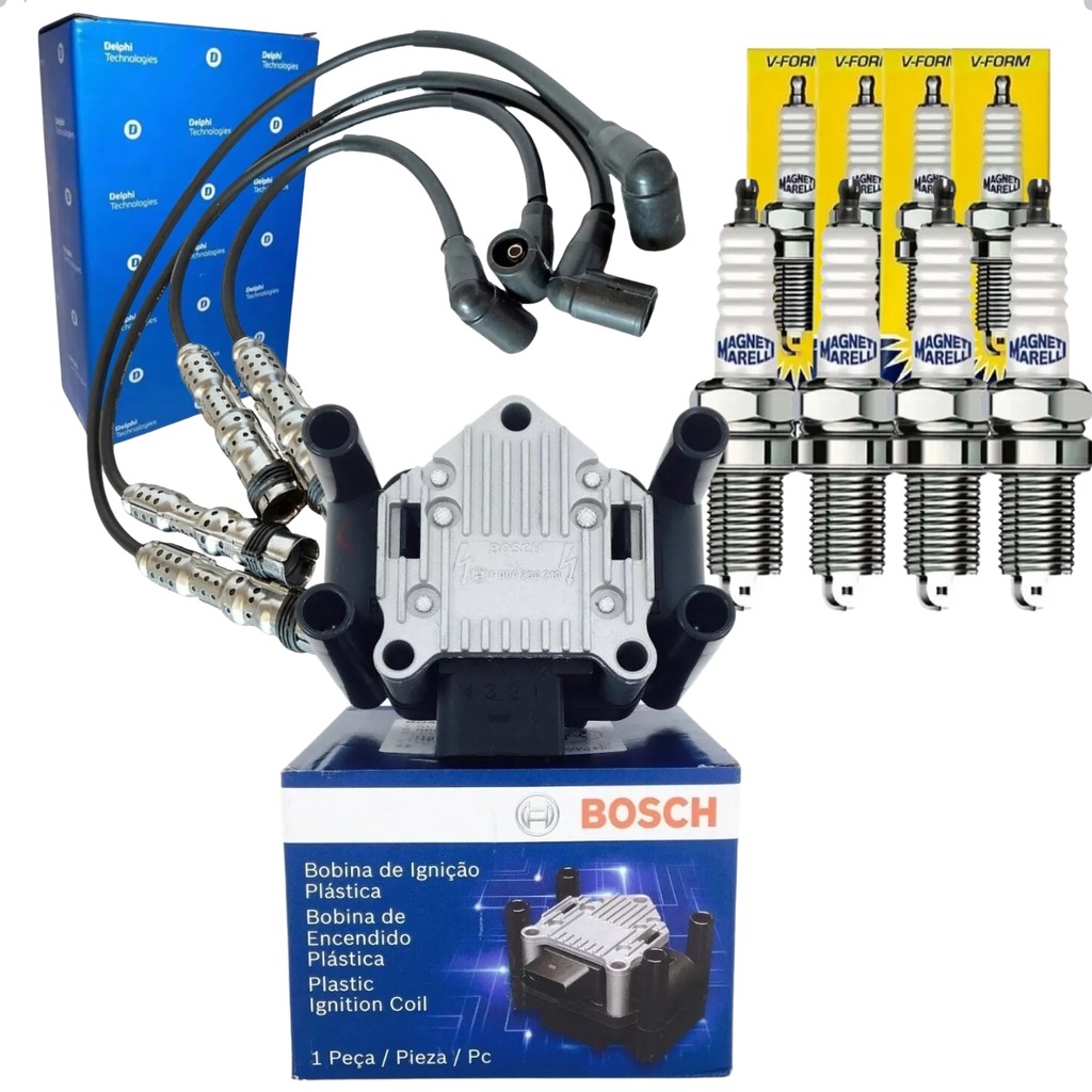 Kit Cabo E Vela Bobina Ignição Fox Gol Golf Saveiro A3 em Oferta na Shopee