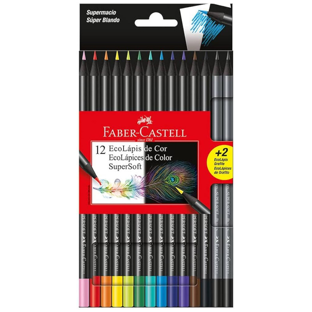 Lapis de Cor 12 Cores Supersoft Faber Castell - 1 Estojo - Stationery