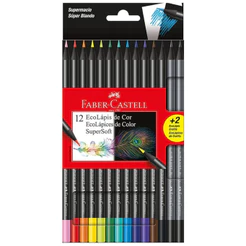 Lapis de Cor 12 Cores Supersoft Faber Castell - 1 Estojo