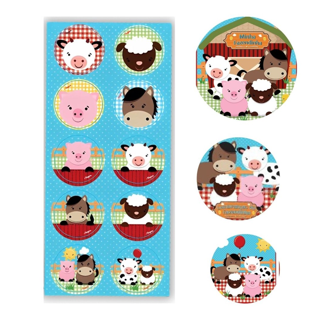 30 ~120 ADESIVO FAZENDINHA  REDONDO.  Regina