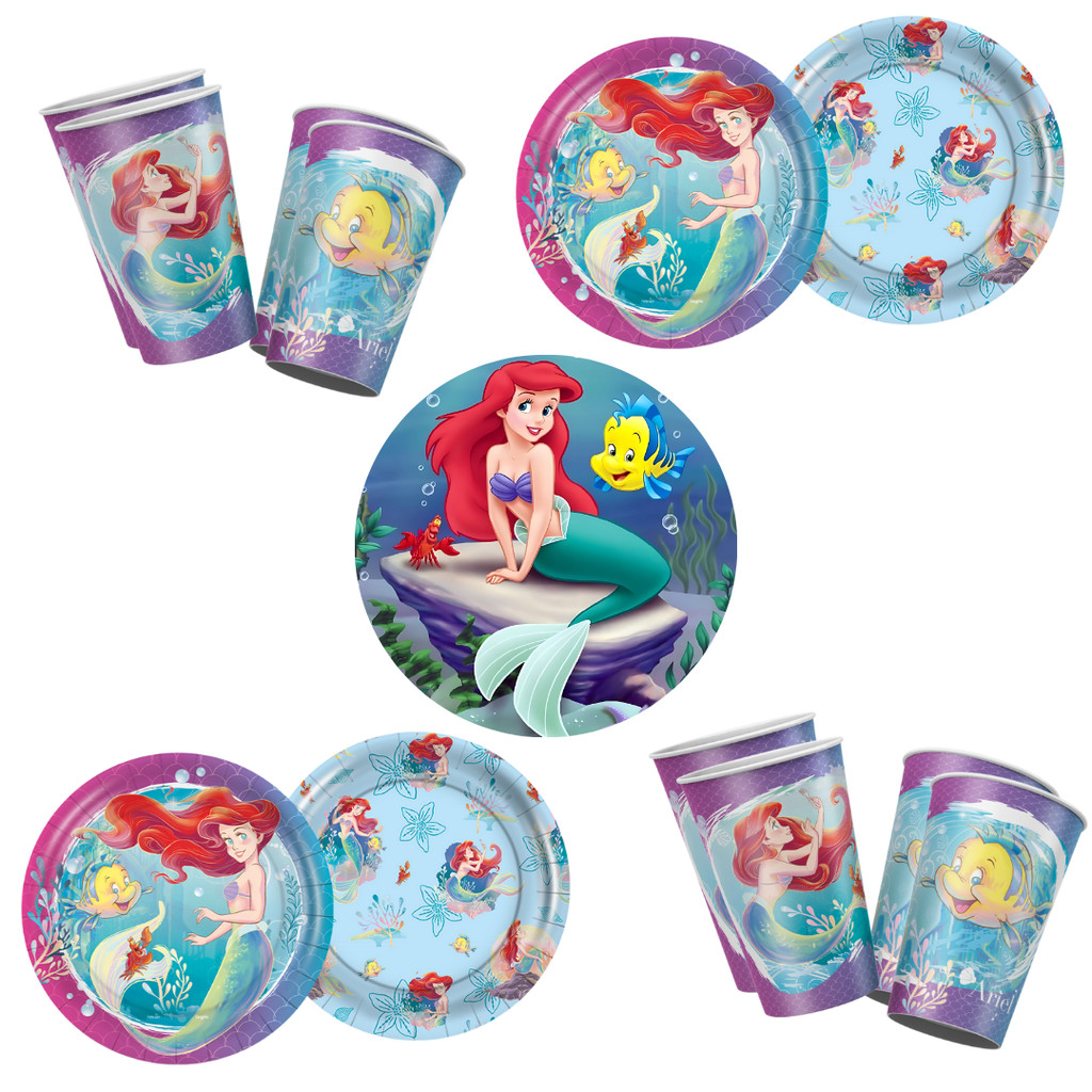 Kit Festa ARIEL DISNEY 16 Pratos + 16 Copos Descartável 180 Ml Papel - REGINA - Home & Living