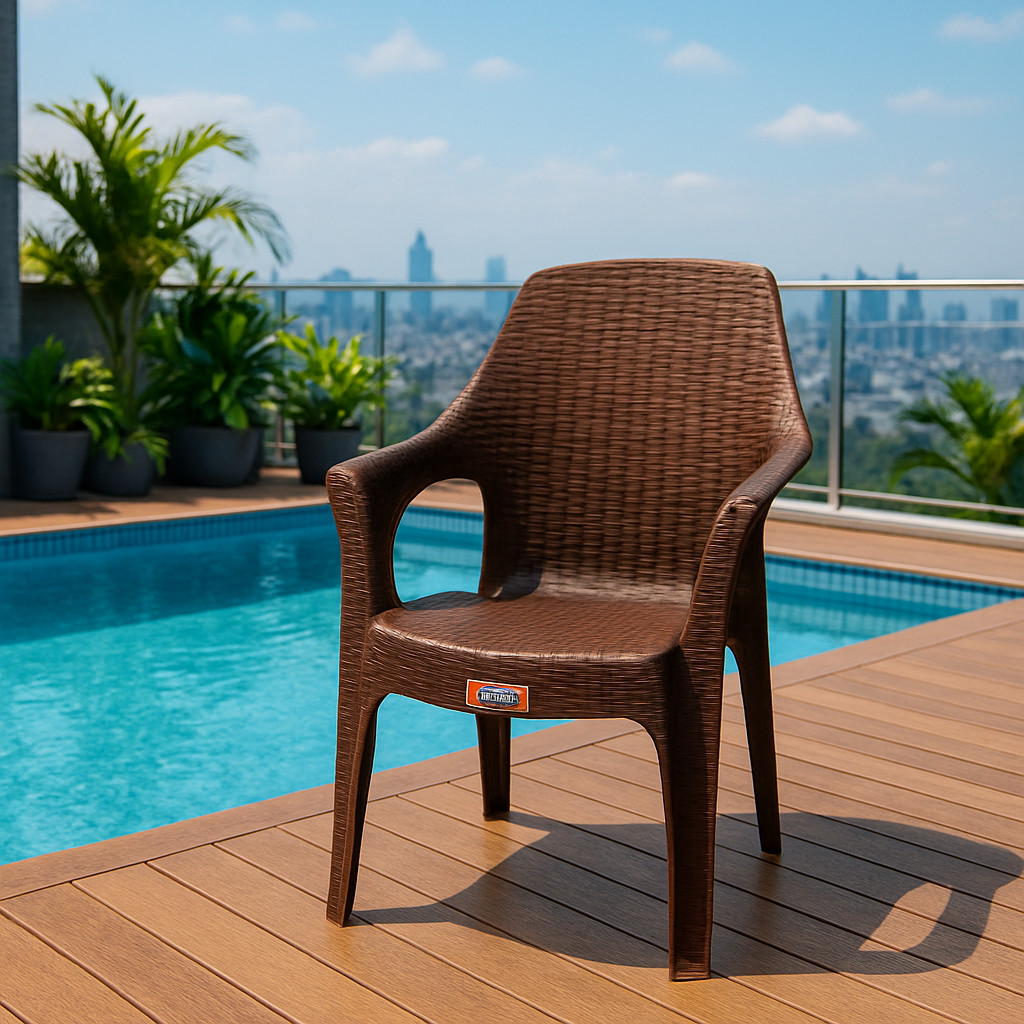 Cadeira Poltrona Plastico Praia Varanda Piscina Jardim Bar Confortável Moderna