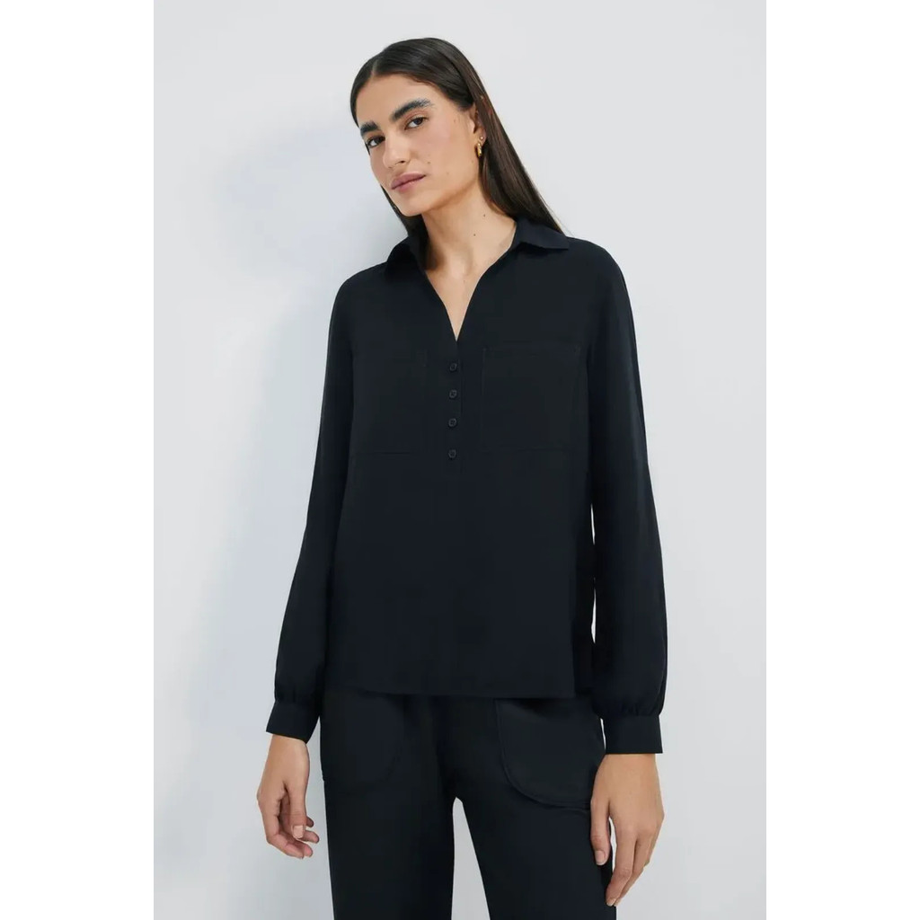CAMISA BÁSICA FEMININA MANGA LONGA EM VISCOSE - HERING