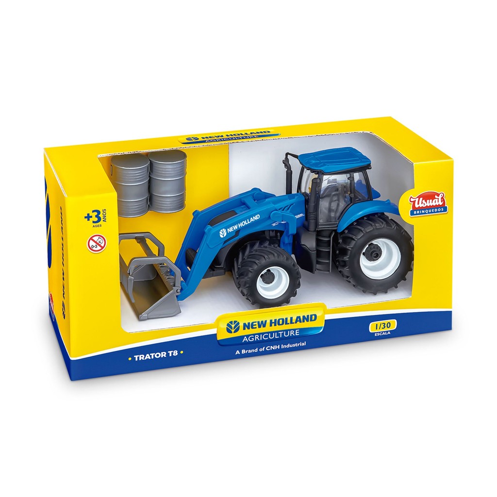 Trator New Holland T8 Implemento com Garfo e Acessórios e Pneus Emborrachados