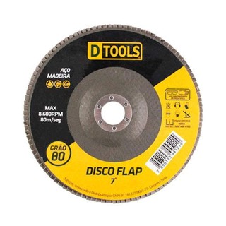Disco Flap Disc 7'' Grão 80 para Lixamento e Acabamento - DTOOLS