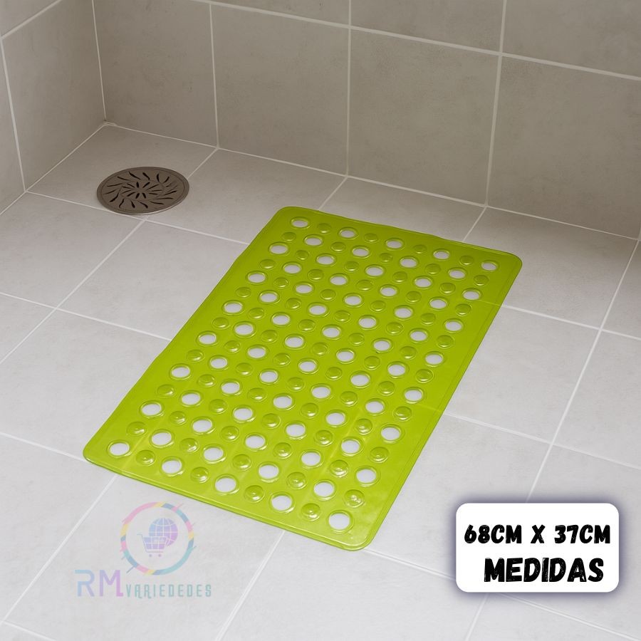Tapete Banheiro Box Furadinho Antiderrapante Com Ventosa Box Chuveiro 68x37cm