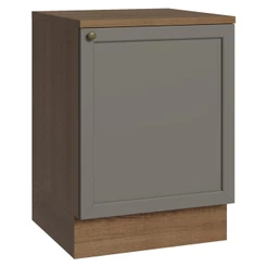 Balcão de Cozinha 60 cm 1 Porta Rustic/Cinza Vik Madesa