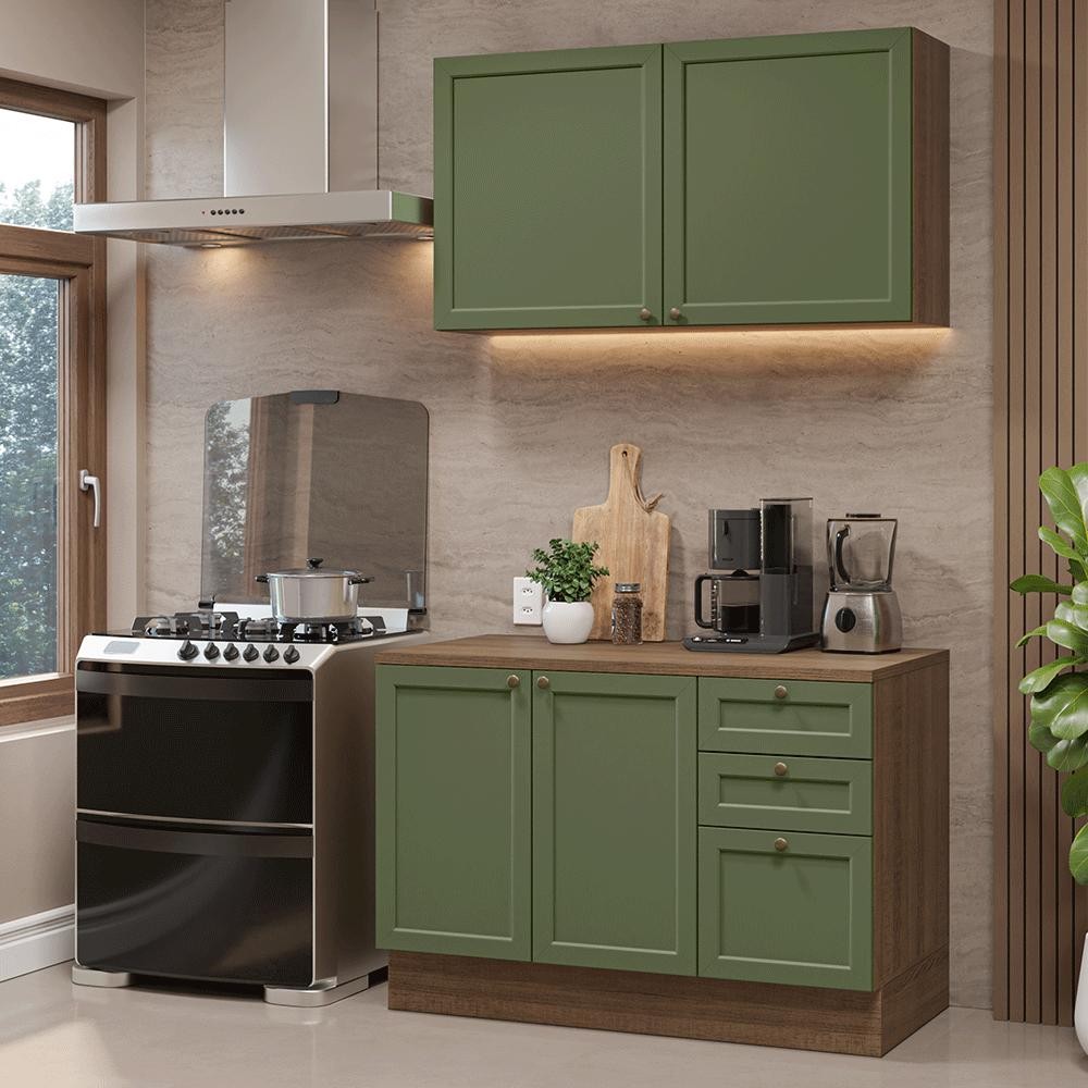 Armário de Cozinha Compacta 120 cm Vik Madesa 01