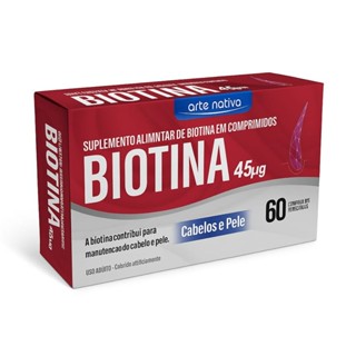 Biotina 45mcg Pele e Cabelos 60 comprimidos - Arte Nativa em Oferta na Shopee