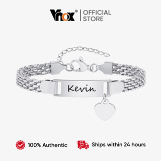 Vnox Coração Acessórios Pulseira De Nome Personalizado Para Bebês Meninos Meninas , Dobra Livre Gravura Relógio De Aço em Oferta na Shopee