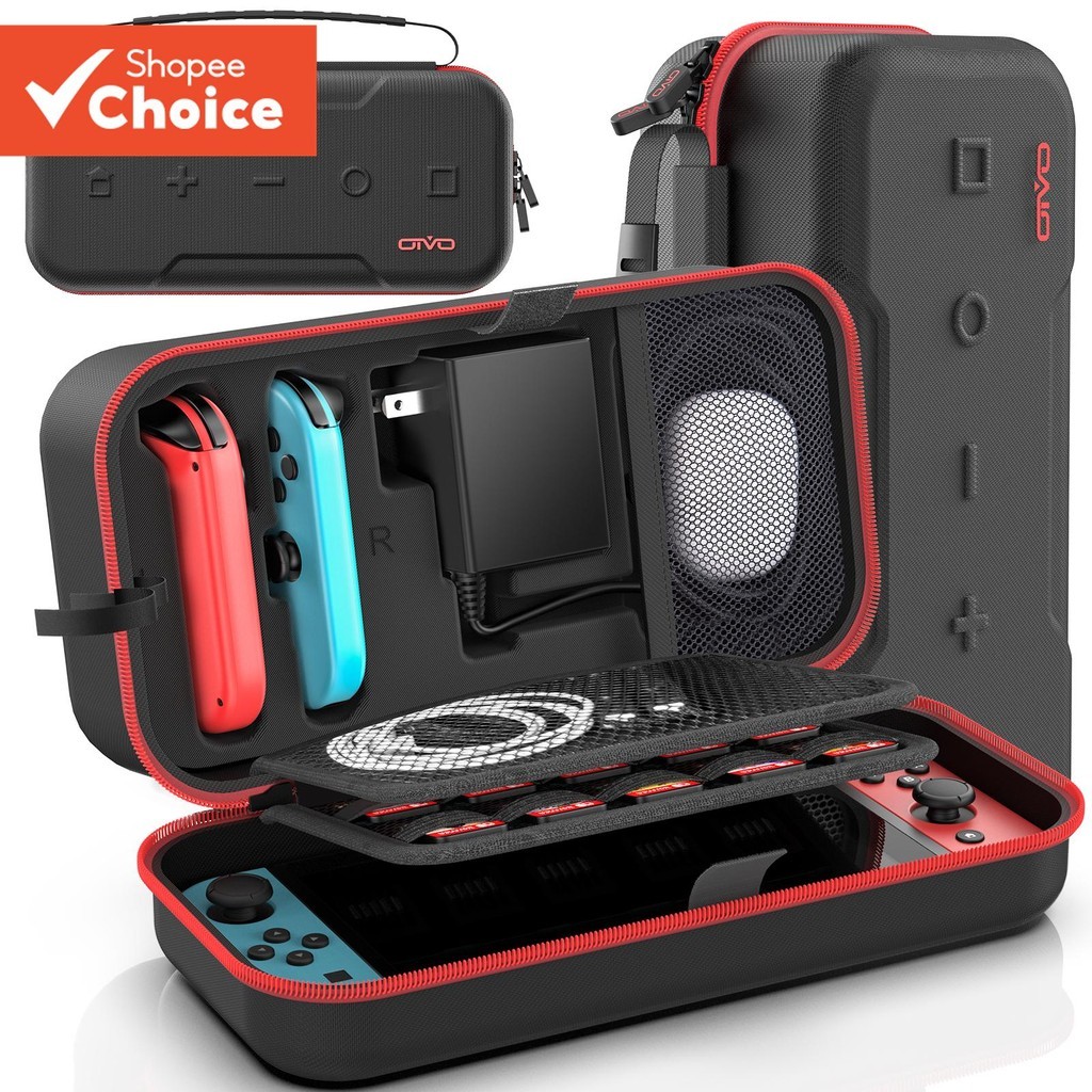 OIVO Mala de Transporte de Grande Capacidade para Nintendo Switch OLED com Joy-Con e Adaptador