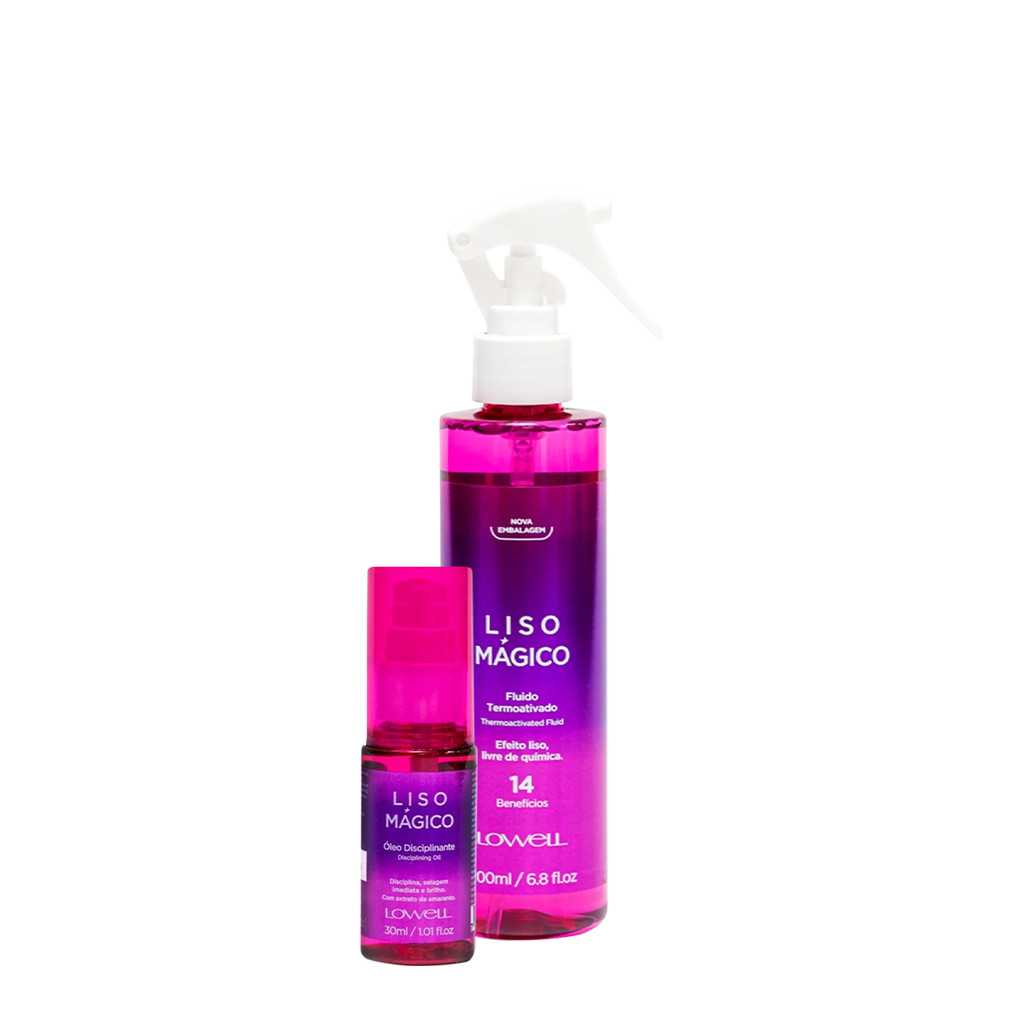 Lowell Keeping Liss Liso Magico Fluido 200ml e Oleo Capilar 30ml em Oferta na Shopee