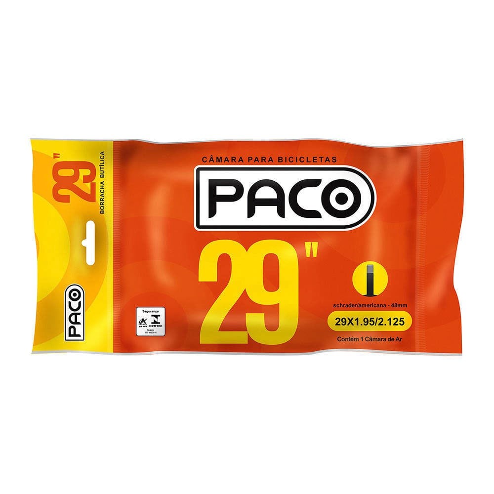 Câmara de Ar 29x1.95/2.125 com Válvula Americana 48mm PACO em Oferta na Shopee