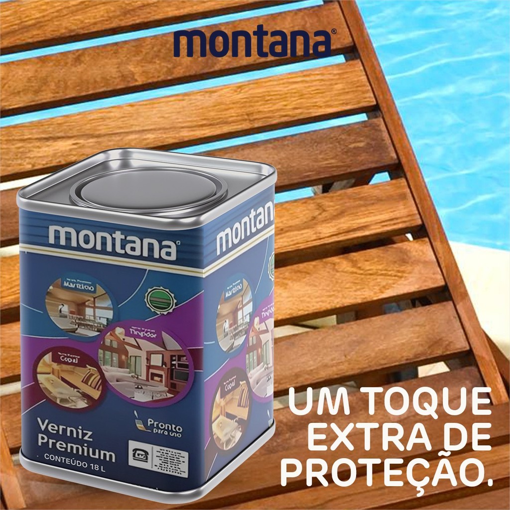 Verniz Marítimo Extra Brilhante Fosco Acetinado Transparente 18 Litros Montana
