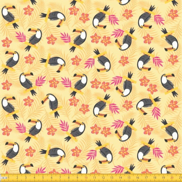 Tecido Tricoline Estampado 0,50x1,50 Tucano Pet Costura Patchwork DIY Artesanato Painel Animais