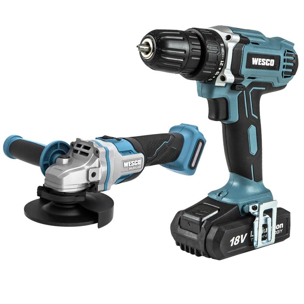 Parafusadeira Furadeira 18V com Esmerilhadeira Angular BRUSHLESS WESCO em Oferta na Shopee