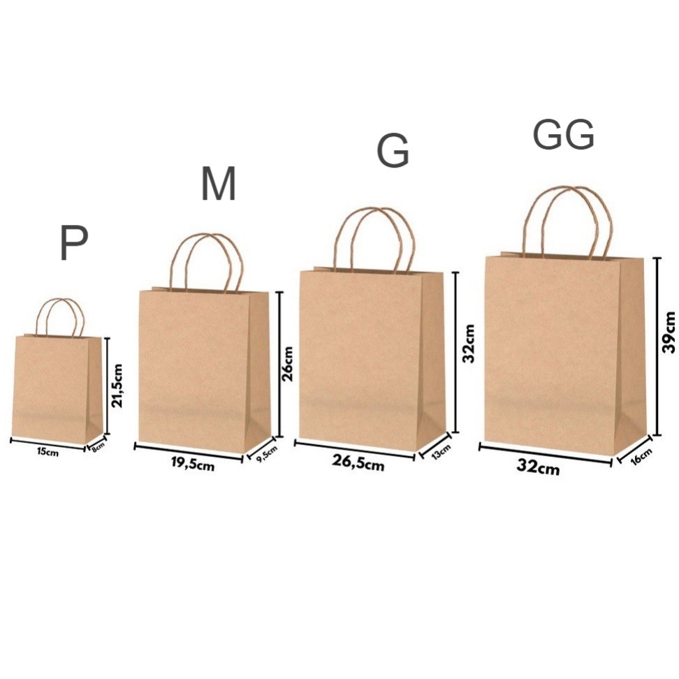 Sacola Papel Kraft Alça Parda E Coloridas Lembrancinhas Presentes Caixa Sapato Delivery CROMUS em Oferta na Shopee