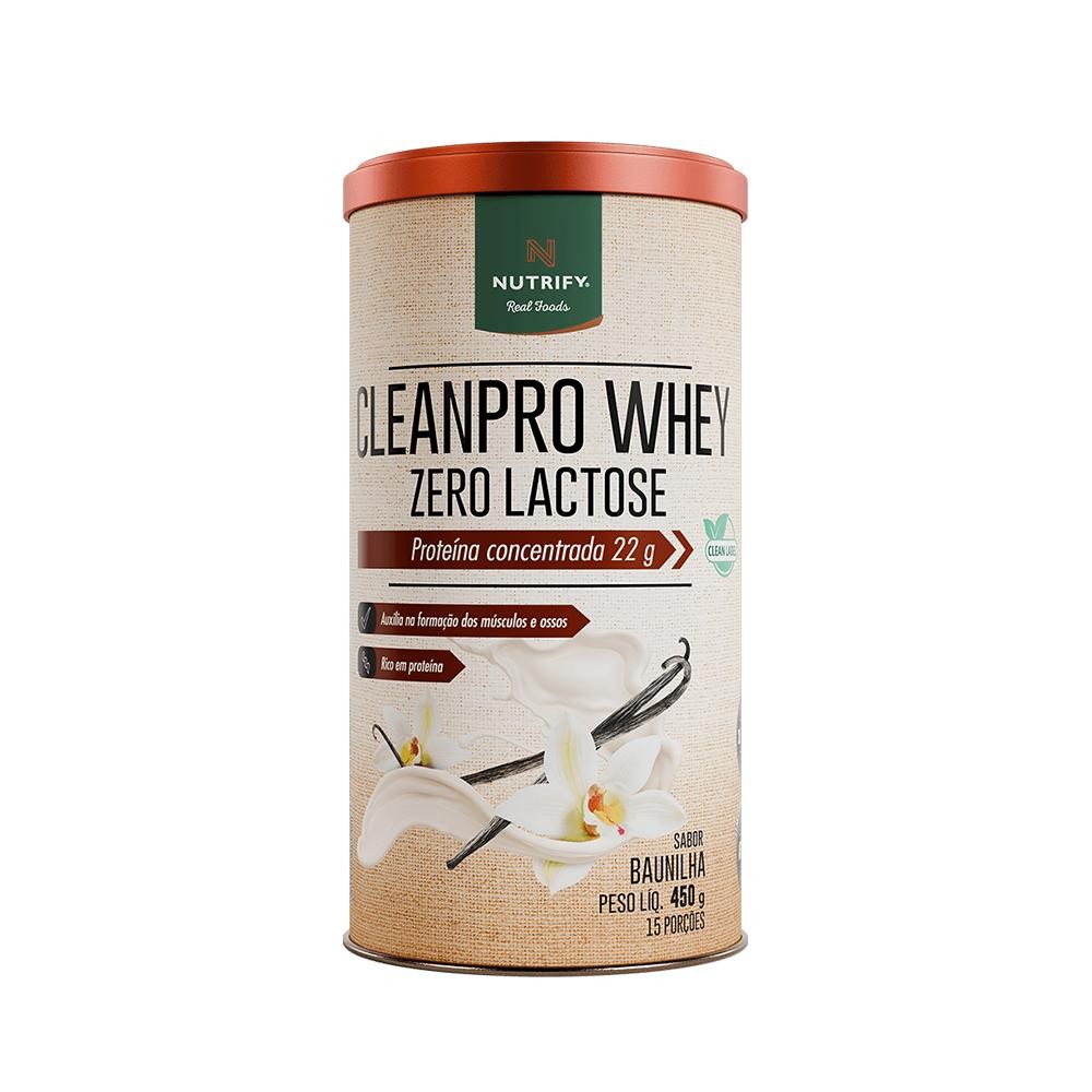 Whey Protein Nutrify CleanPro Zero Lactose Baunilha 450g
