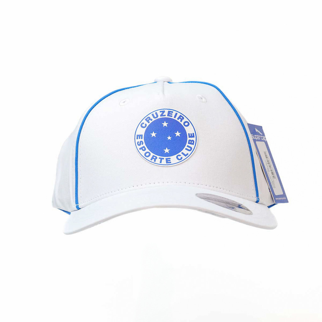 Boné Supercap Cruzeiro Silk Relevo Frontal e Lateral Dora Masculino Casual Ajustável Confortável