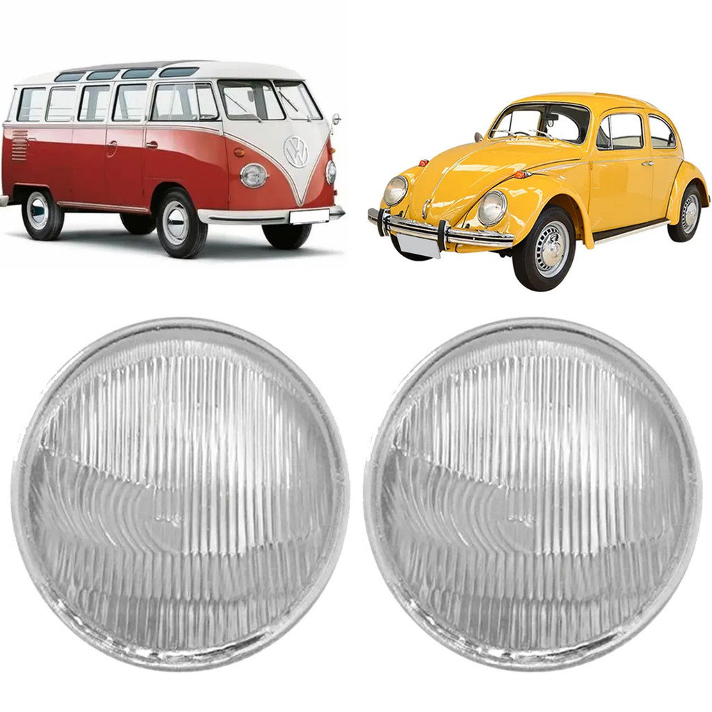 PAR LENTE RAIADA FAROL OLHO BOI FUSCA 1200 1300 57 A 70 KOMBI CORUJA 1500 57 A 75 VIDRO