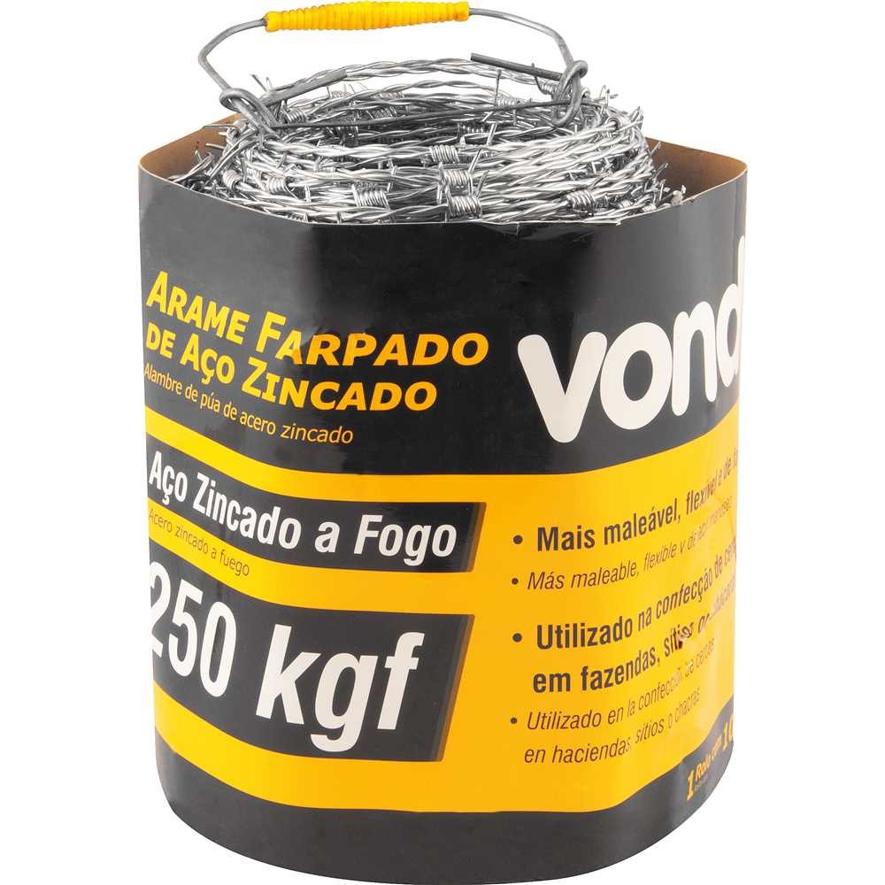 Arame Farpado Aço Zincado 100m 250kgf para Cercas e Alambrados Vonder em Oferta na Shopee