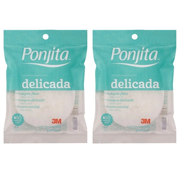 Kit com 2 Esponja de Banho Delicada Ponjita em Oferta na Shopee