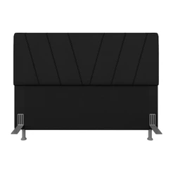 Cabeceira Estofada Queen Bragança Suede Preto - Móveis Arapongas