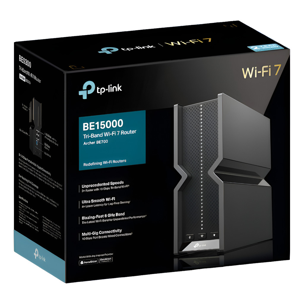 Roteador Tp-link Archer Be700 Wi-fi 7 Tri-band 15gbps Preto