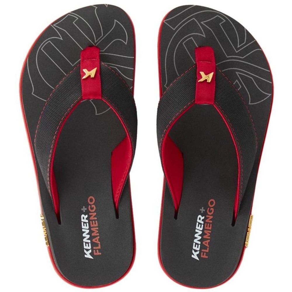 Chinelo Kenner Flamengo Kivah Masculino - Preto e Vermelho em Oferta na Shopee