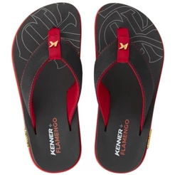 Chinelo Kenner Flamengo Kivah Masculino - Preto e Vermelho