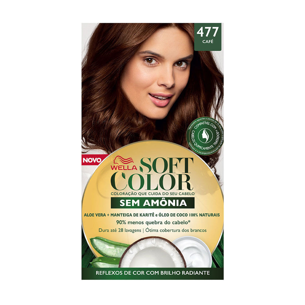 Tintura Creme Soft Color Wella Café 477 Kit - Beauty