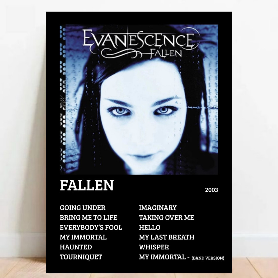 Quadro Placa Decorativa Evanescence Fallen album rock com moldura em Oferta na Shopee