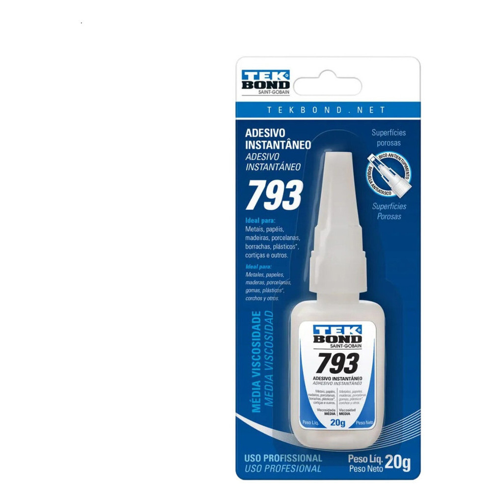 Kit 2 Colas Instant Tekbond 793 - 20g Super Bond Bico Fino