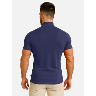 Camiseta Gola Média Masculina Slim Premium Básica Elegante