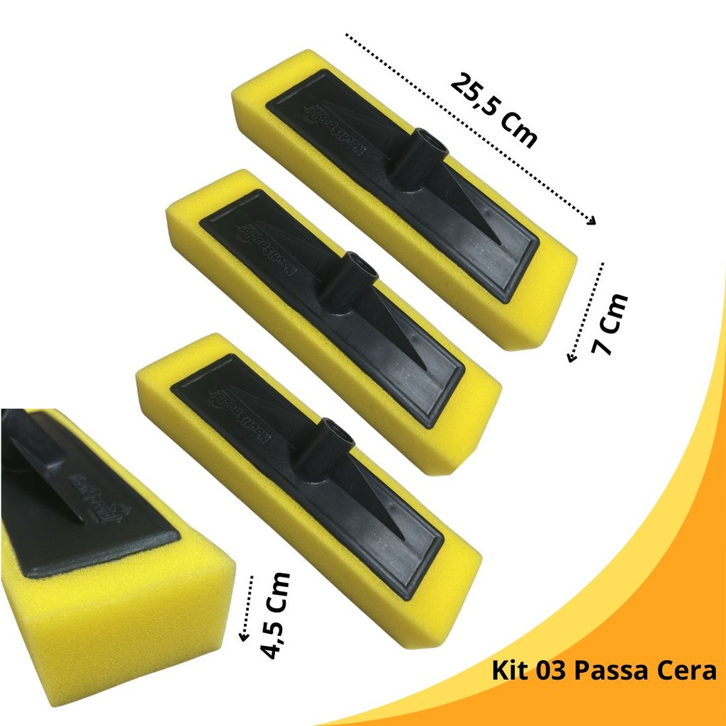 Kit 3 Unidades Rodo Passa Cera Espuma Macia Esponja Multiuso Piso Frio Madeira Sem Cabo Rosca- NEW em Oferta na Shopee