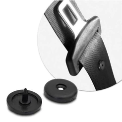 Kit 2 Unidades Botão Limitador Cinto de Segurança 2 Peças parte 1Macho e 1 Fêmea Cor Preto Universal.