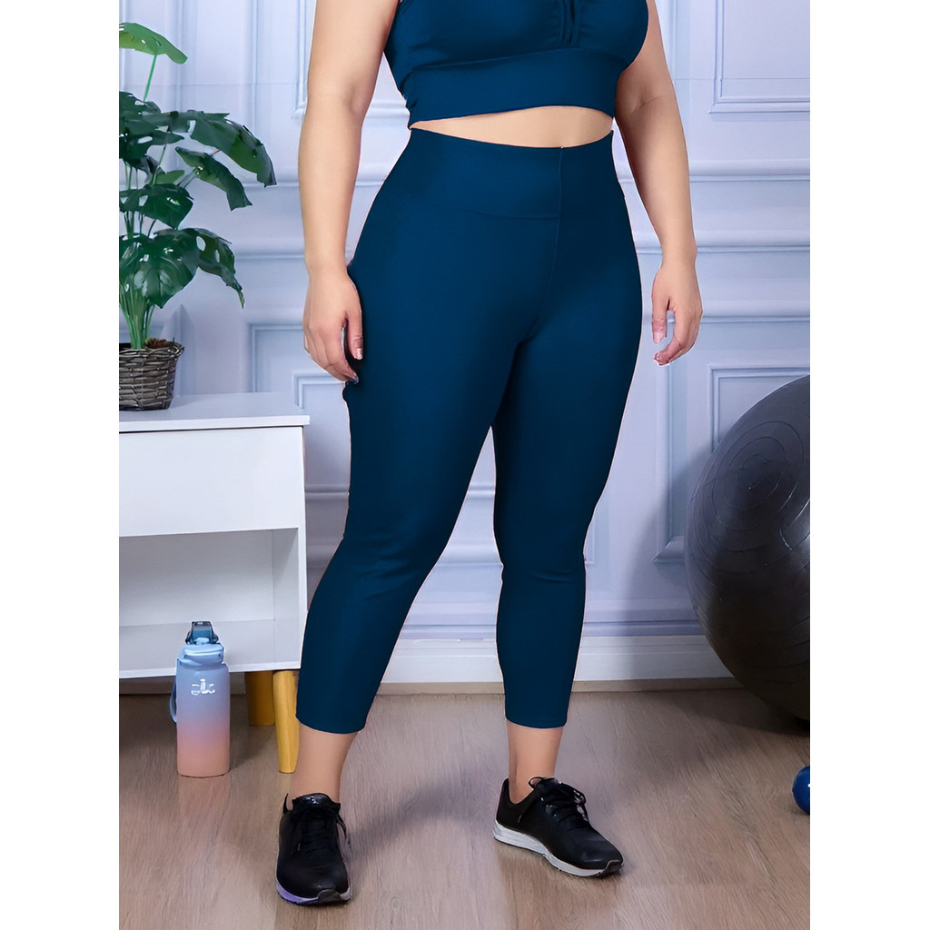 Calça Corsário Plus Size Suplex G1 G2 G3 G4 Cintura Alta Academia ou Dia a Dia